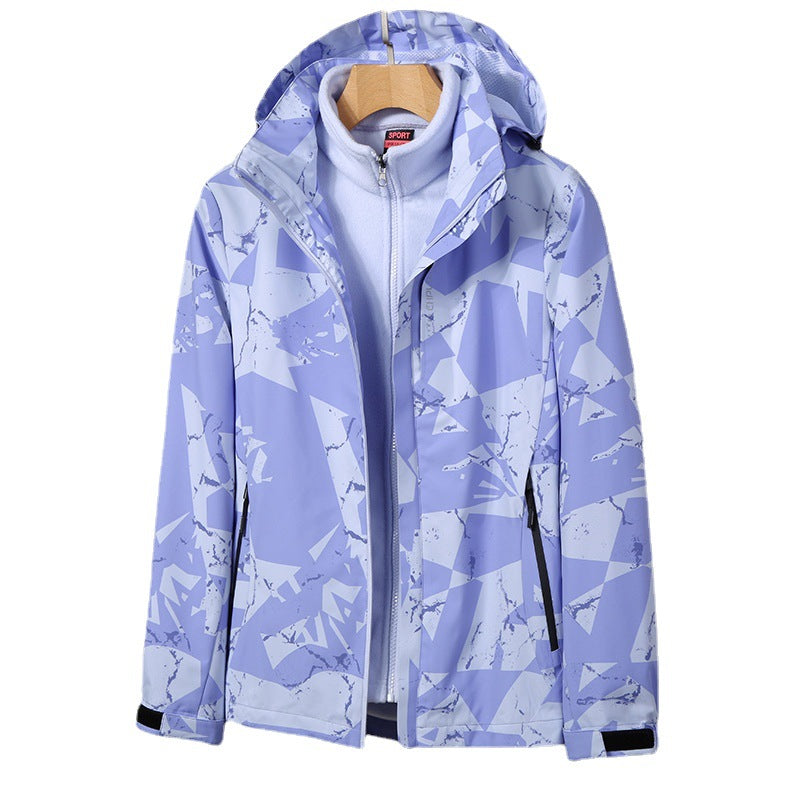 Damen zweilagige Softshelljacke mit abnehmbarer Fleece-Innenjacke und Kapuze Nord Taschen