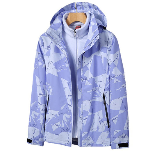 Damen zweilagige Softshelljacke mit abnehmbarer Fleece-Innenjacke und Kapuze Nord Taschen
