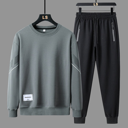 Herren Sportliches Freizeit-Trainingsset aus Sweatshirt & Jogginghose mit Reißverschlusstaschen Nord Taschen