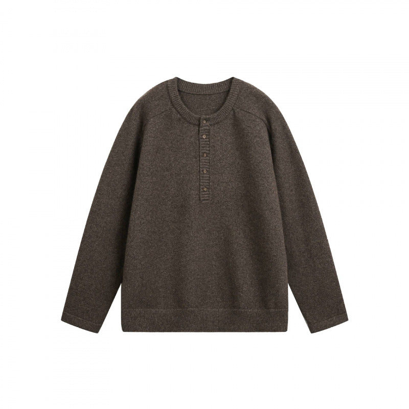 Unisex Feinstrick-Henley-Pullover mit Raglanärmeln und halber Knopfleiste Nord Taschen