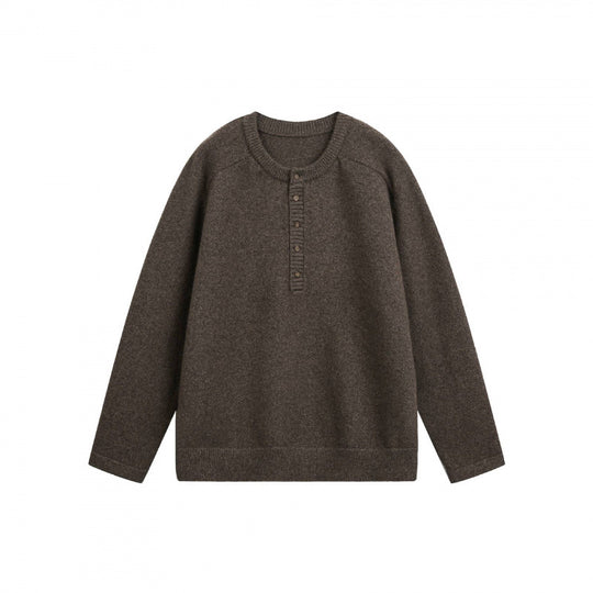 Unisex Feinstrick-Henley-Pullover mit Raglanärmeln und halber Knopfleiste Nord Taschen