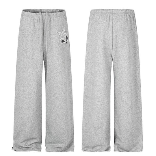 Damen Extraweite Palazzo-Sweathose mit Komfortbund, Kordelzug und Stern-Applikation Nord Taschen