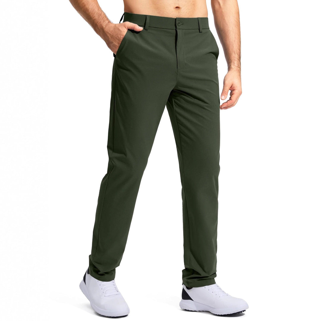 Herren nan elastische Golftwill-Hose mit geradem Schnitt, knitterfreiem Material und verdeckter Reißverschlusstasche - Arvani