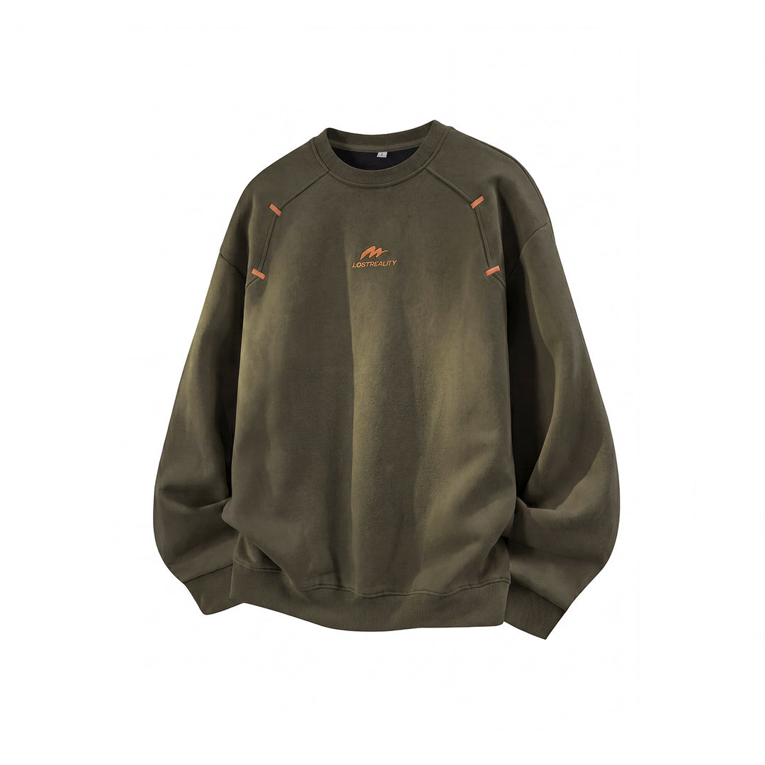 Unisex Boxy-Rundhals-Sweatshirt mit Applikationslaschen und minimalistischer Logo-Stickerei Nord Taschen
