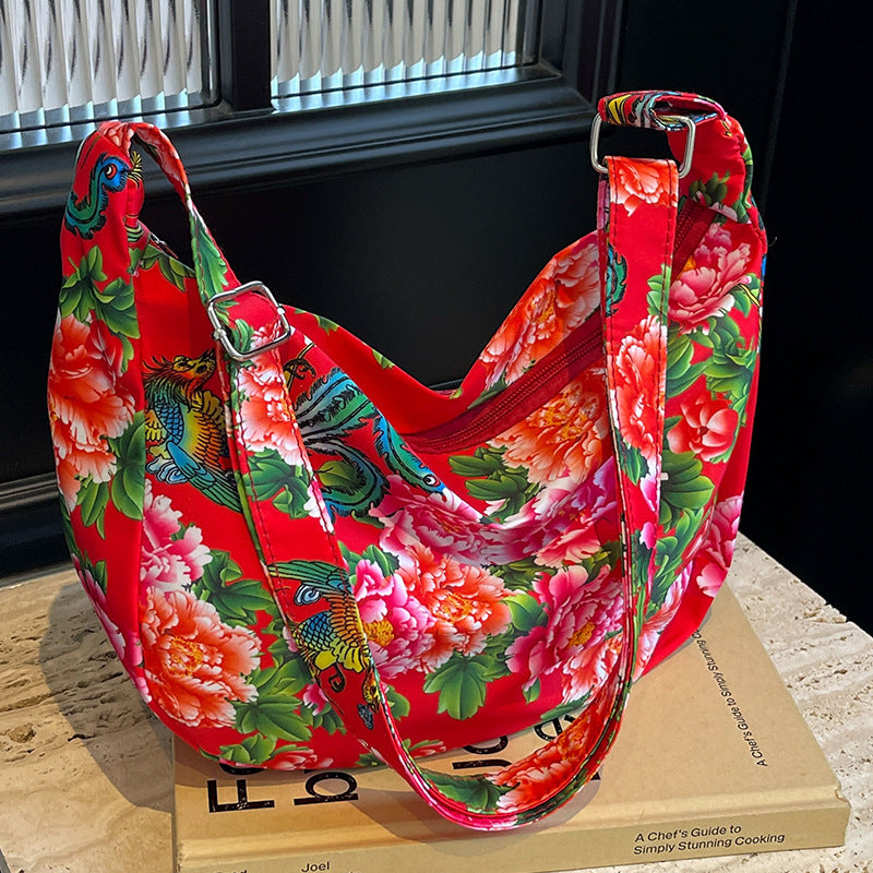 Damen modische Umhängetasche mit buntem Blumendesign Nord Taschen