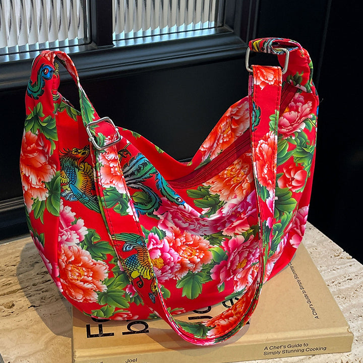 Damen modische Umhängetasche mit buntem Blumendesign Nord Taschen