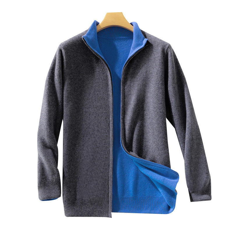 Damen Kurzgeschnittener Zip‑Strickcardigan mit Stehkragen und kaschmirähnlicher Weichheit Nord Taschen