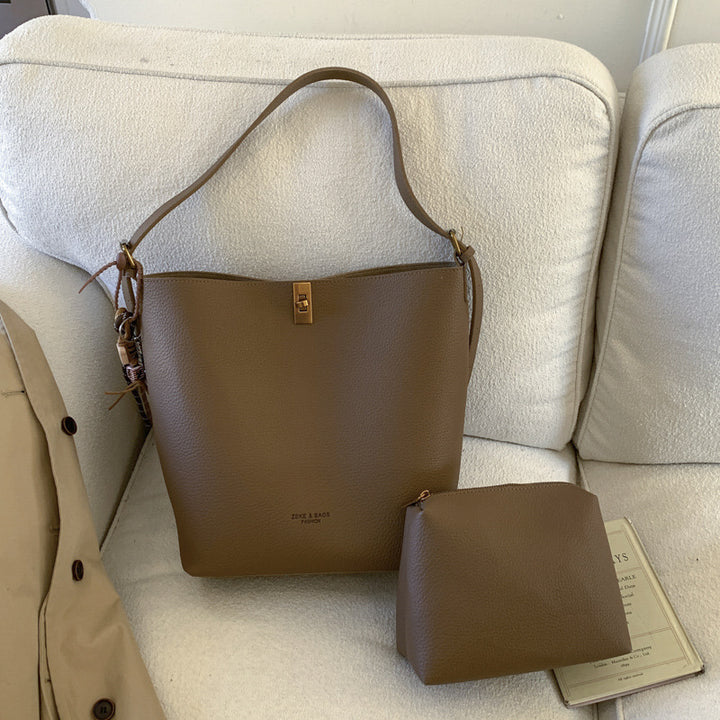 Damen hochwertige Schultertasche mit abnehmbarem Kosmetiktäschchen Nord Taschen