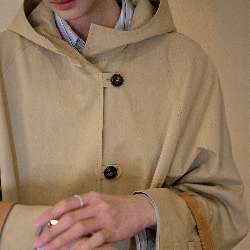Damen Modische Übergangsjacke mit Kapuze Nord Taschen