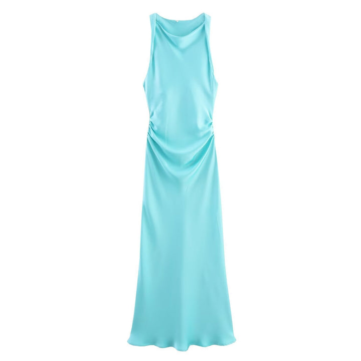 Damen elegantes Sommerkleid mit fließendem Schnitt und charmanten Rüschendetails