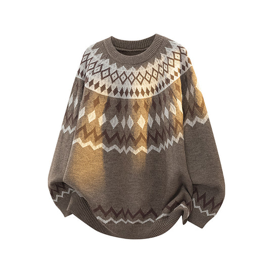 Damen Grobstrickpullover mit grafischem Muster Nord Taschen