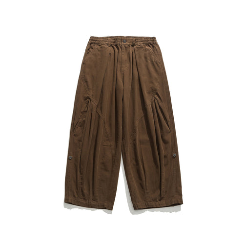 Damen weite Utility-Cargohose mit Gummibund und dekorativen Falten Nord Taschen