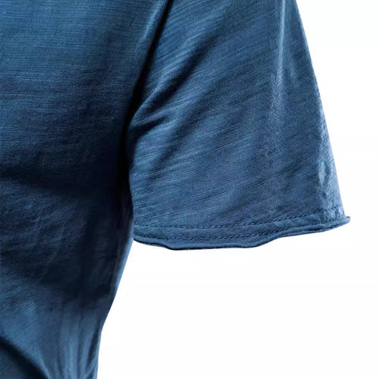 Herren nan leichtes Baumwolljersey Kurzarmshirt mit V-Ausschnitt und schmaler Passform