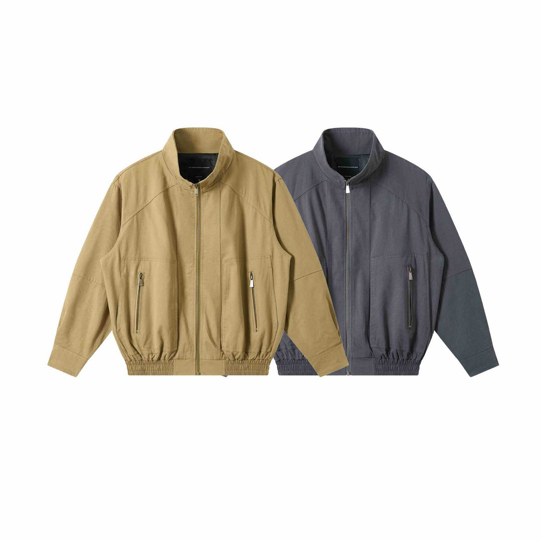 Herren Leichter Canvas-Fieldblouson mit Stehkragen, verdecktem Reißverschluss und elastischem Saum Nord Taschen