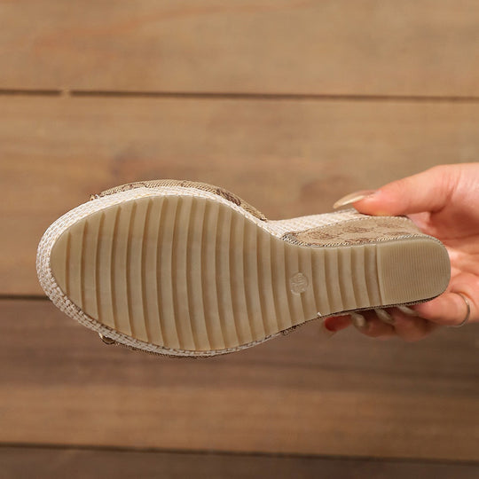 Damen Wedge-Pantoletten mit raffiniertem Obermaterial und komfortabler Sohle Nord Taschen