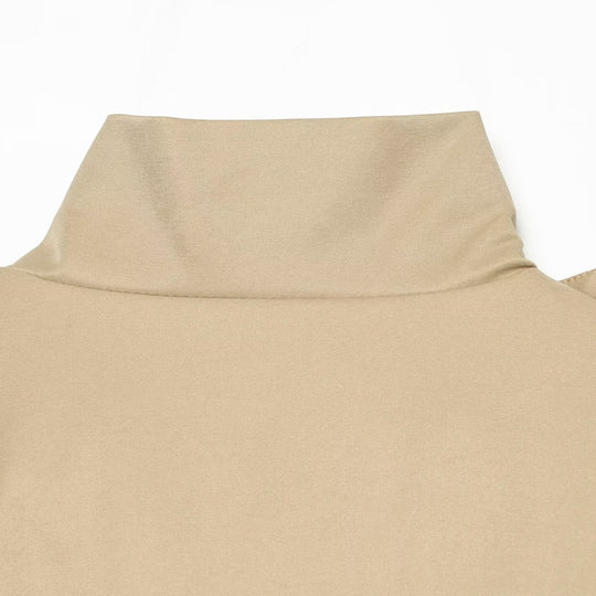 Damen Kurzer Cape‑Trench mit hohem Funnelkragen und Taillengürtel Nord Taschen