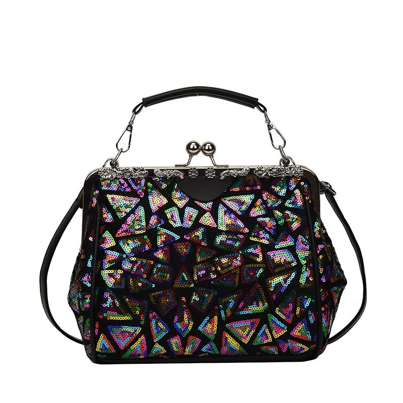 Damen stilvolle Abendtasche mit Glitter-Applikationen Nord Taschen