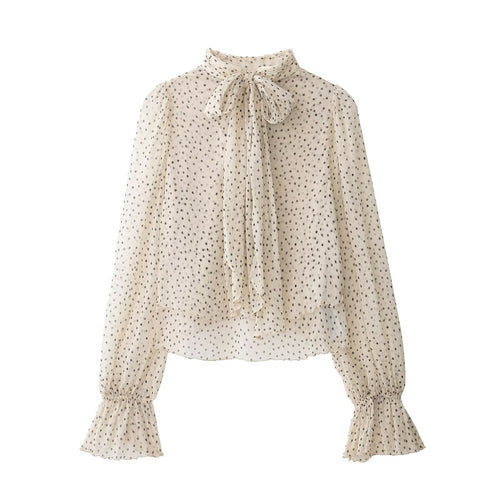 Damen Transparente Chiffonbluse mit Schluppe, Lagenoptik und Ballonärmeln Nord Taschen