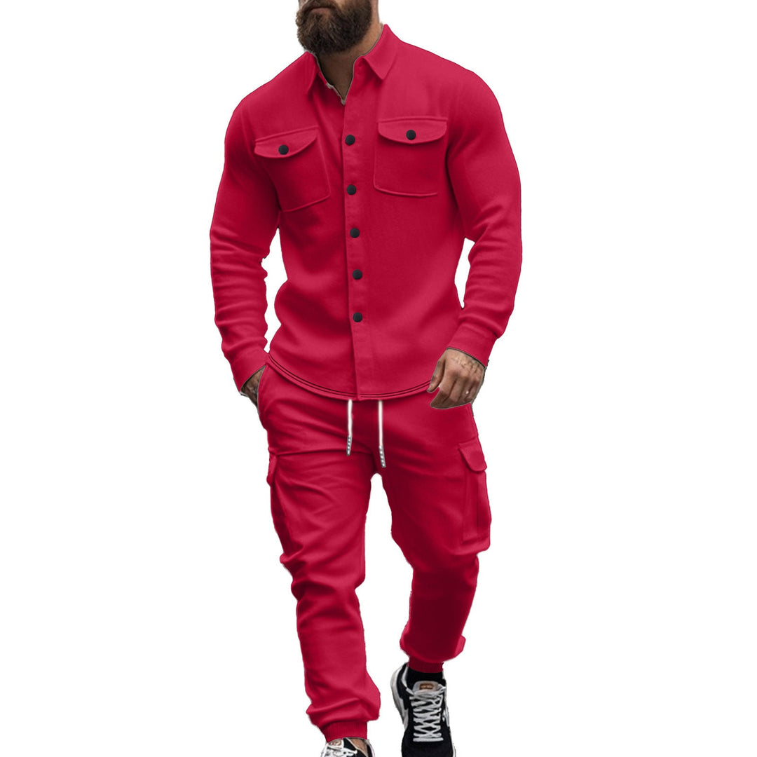 Herren Cargo-Set mit lässigen Hemd und elastischen Hosen