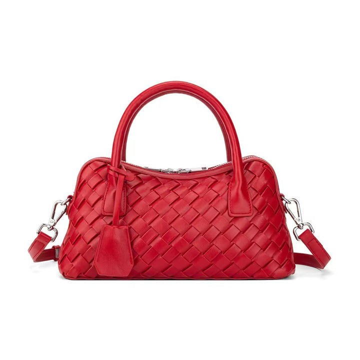 Damen handgefertigte Lederhandtasche mit geflochtenem Design Nord Taschen
