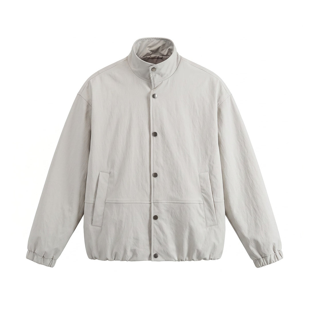 Herren Kurz geschnittener minimalistischer Boxy‑Blouson mit Stehkragen und Druckknopfblende Nord Taschen
