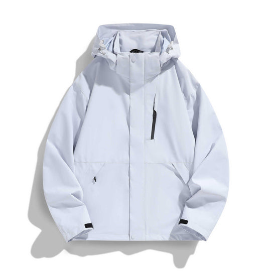 Damen Wasserabweisende Kapuzen‑Übergangsjacke mit verstellbarer Kapuze, verdeckter Frontblende und Multifunktionstaschen Nord Taschen