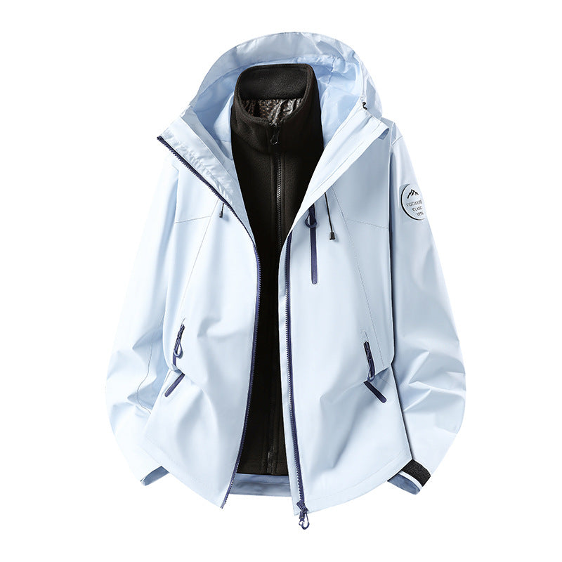 Herren Zweiteilige wasserdichte Outdoorjacke mit abnehmbarer Fleece‑Innenjacke und versiegelten Nähten Nord Taschen
