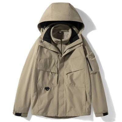 Herren Outdoor-Softshelljacke mit abnehmbarer Fleece-Innenjacke und Kapuze Nord Taschen