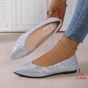 Damen Ballerinas mit funkelndem Glitzerdesign und elegantem spitzem Schnitt Nord Taschen
