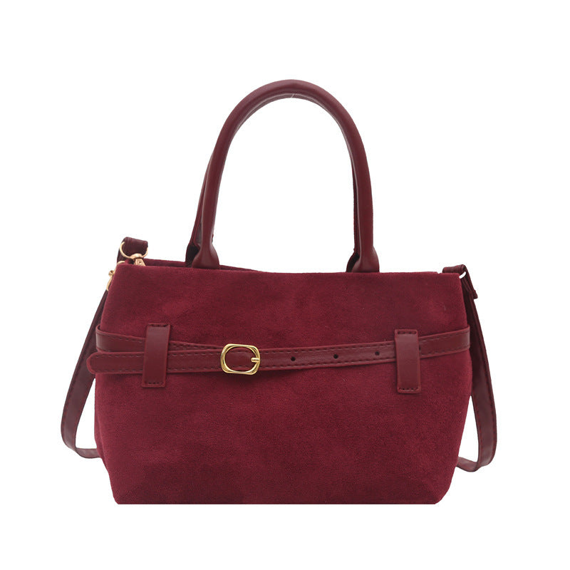 Damen elegante Wildlederhandtasche mit abnehmbarem Schulterriemen Nord Taschen