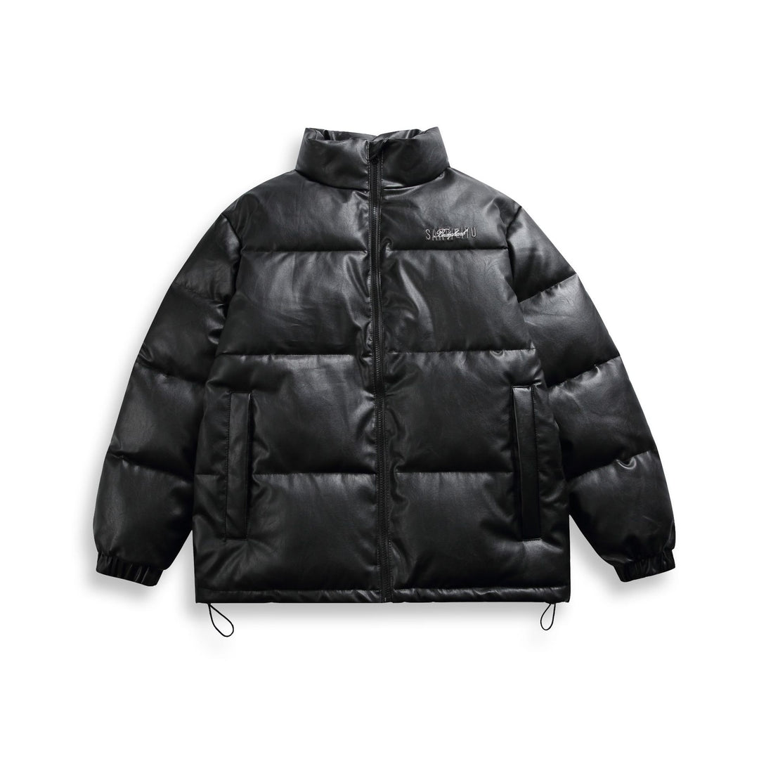 Unisex Kurz geschnittene matte Thermo-Pufferjacke mit minimaler Nahtführung und Tunnelzugsaum Nord Taschen