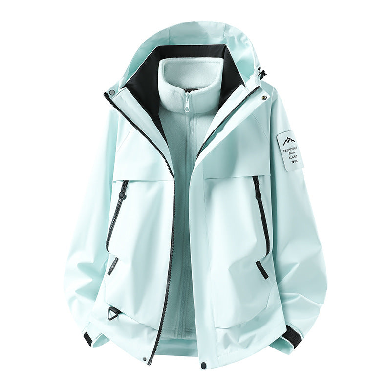 Herren modulare wasserdichte Outdoorjacke mit herausnehmbarer Fleece-Innenjacke, Kapuze und Reißverschlusstaschen Nord Taschen