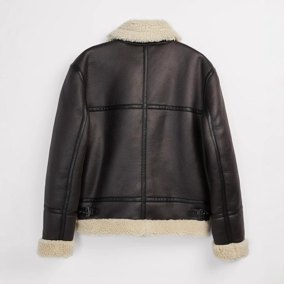 Herren Gefütterte Fliegerjacke im Aviator‑Stil mit Teddyfutter Nord Taschen