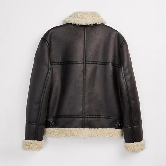 Herren Gefütterte Fliegerjacke im Aviator‑Stil mit Teddyfutter Nord Taschen