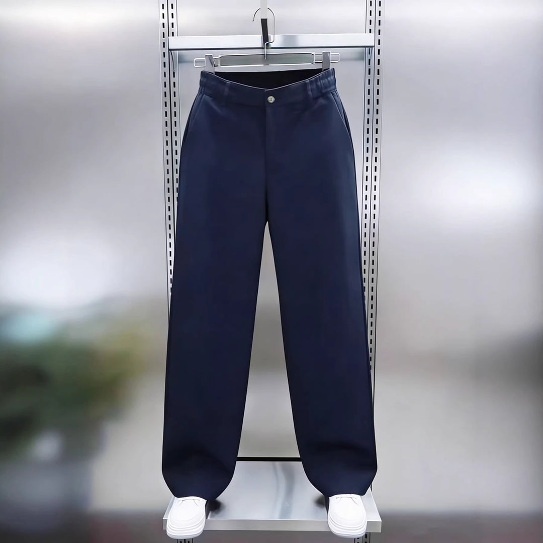 Herren Weite Twillhose mit hohem Bund, elastischem Rückenbund und geradem Bein Nord Taschen