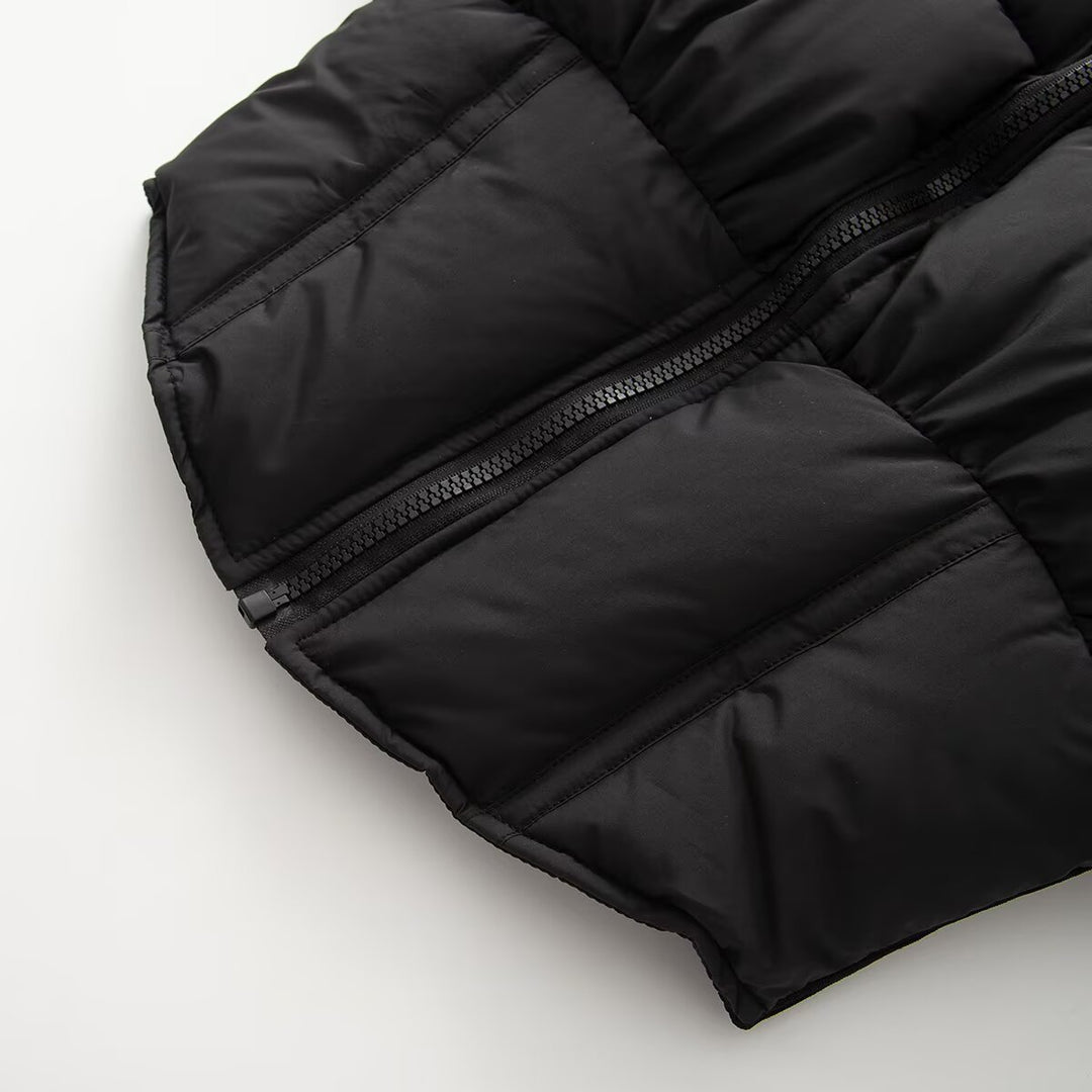 Damen kurze gesteppte Steppjacke mit taillierter Korsettschnitt‑Silhouette und hohem Stehkragen Nord Taschen