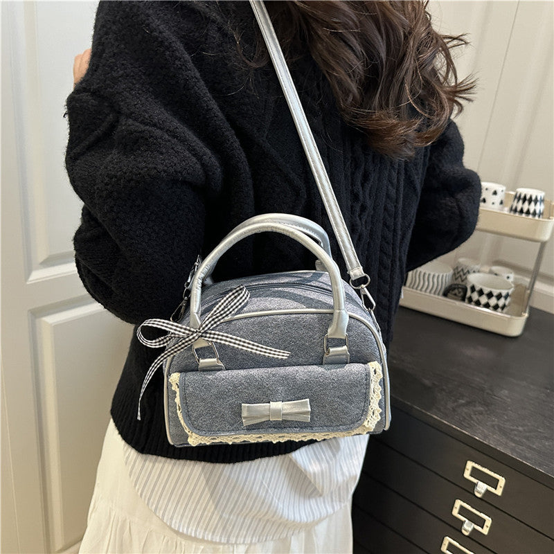 Damenhandtasche mit exquisiten Rüschen und kreativem Schleifendetail Nord Taschen