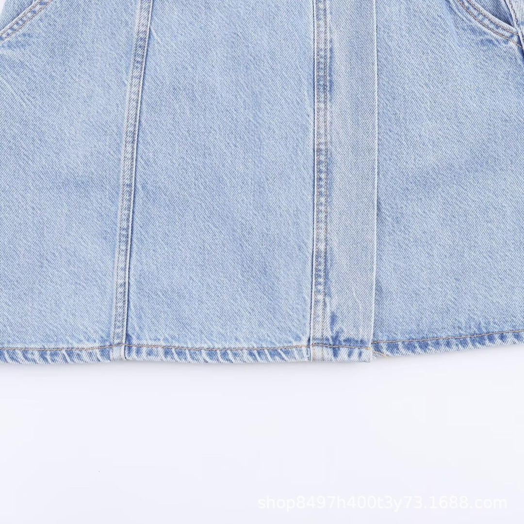 Damen Tailliertes Jeanskleid mit Bindegürtel, Hemdblusenkragen und Pattentaschen Nord Taschen