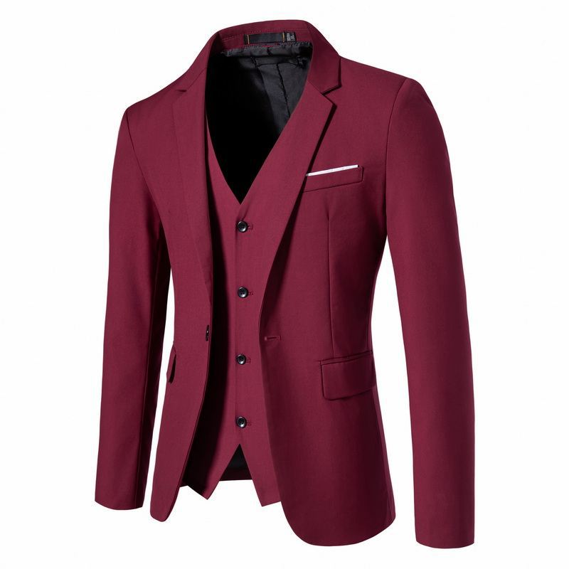 Herren Tailliertes Sakko mit passender Weste und schlanker Business‑Silhouette Nord Taschen