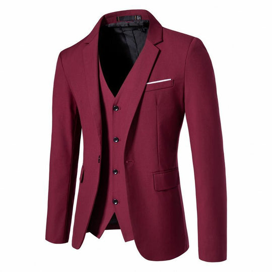 Herren Tailliertes Sakko mit passender Weste und schlanker Business‑Silhouette Nord Taschen