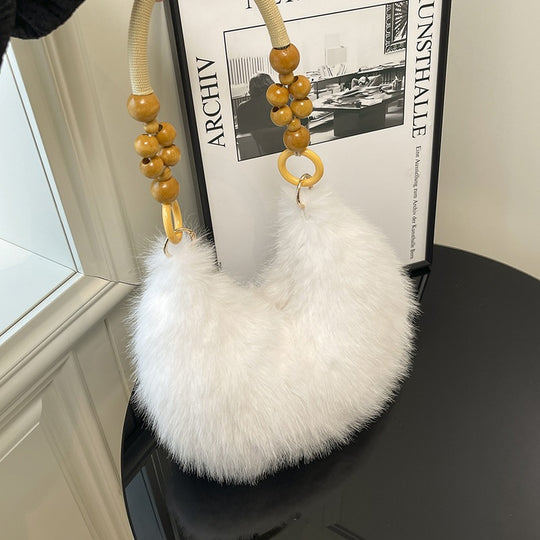 Damen modische Taschenhandtasche mit luxuriösem Pelzbesatz Nord Taschen