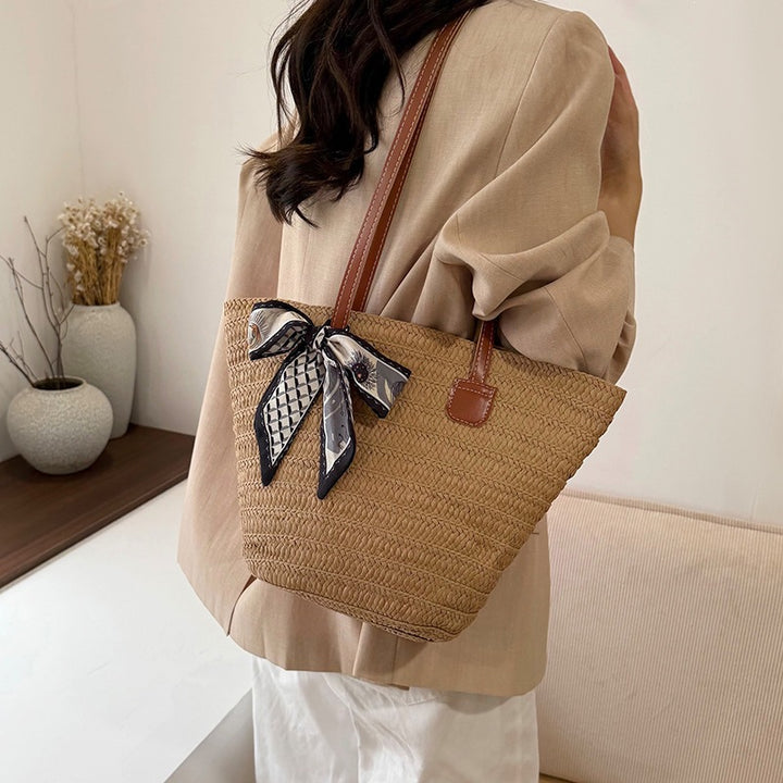 Damen elegante Strandtasche mit modischem Knotenakzent Nord Taschen