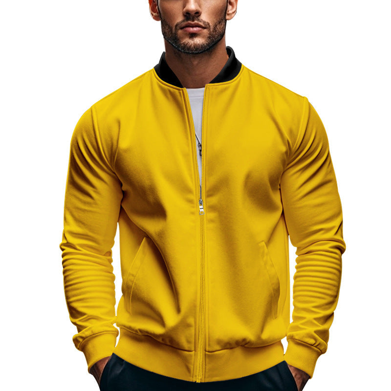 Herren sportliche Jacke mit hohem Kragen und seitlichen Eingrifftaschen