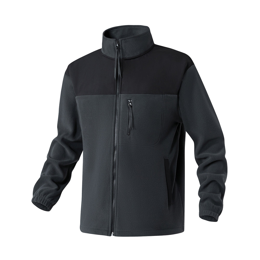 Herren Fleecejacke mit verstärktem Schulterpaneel, Stehkragen und Brustreißverschluss Nord Taschen