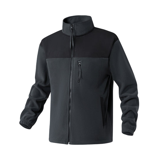 Herren Fleecejacke mit verstärktem Schulterpaneel, Stehkragen und Brustreißverschluss Nord Taschen