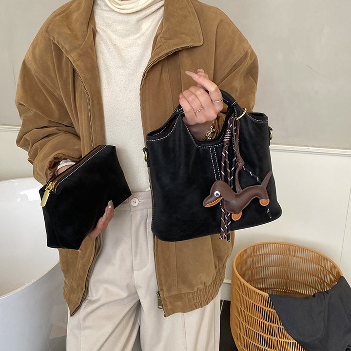 Damen geschmeidige Hobo-Tasche mit abnehmbarem Mini-Portemonnaie Nord Taschen