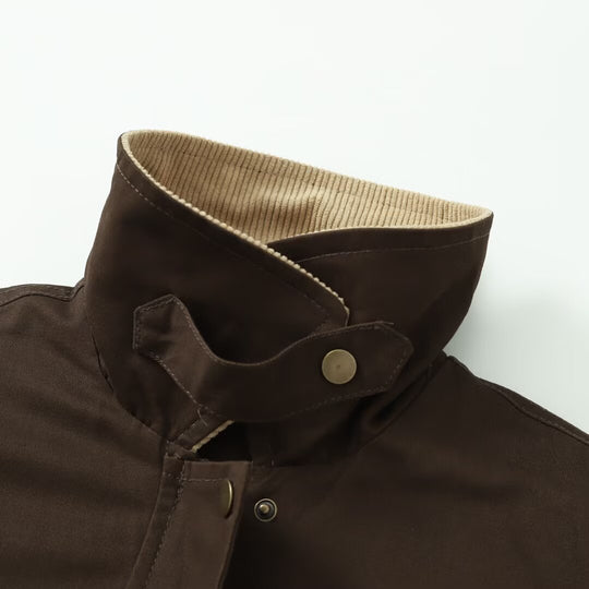 Damen Fieldjacke im Parka‑Stil mit Cordkragen, Druckknopfverschluß und aufgesetzten Fronttaschen Nord Taschen