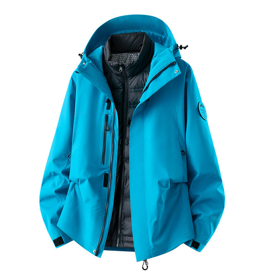 Herren wasserdichte Outdoorjacke mit abnehmbarer Fleece-Innenjacke Nord Taschen
