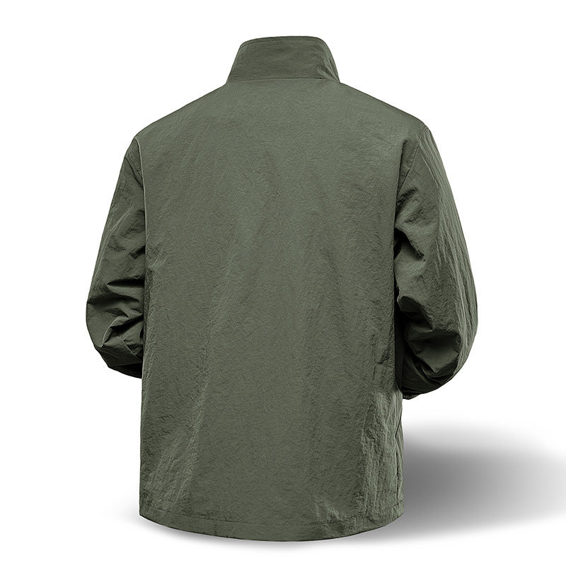 Herren Leichte technische Zip‑Jacke mit Stehkragen, Raglanärmeln & Utility‑Einsätzen Nord Taschen
