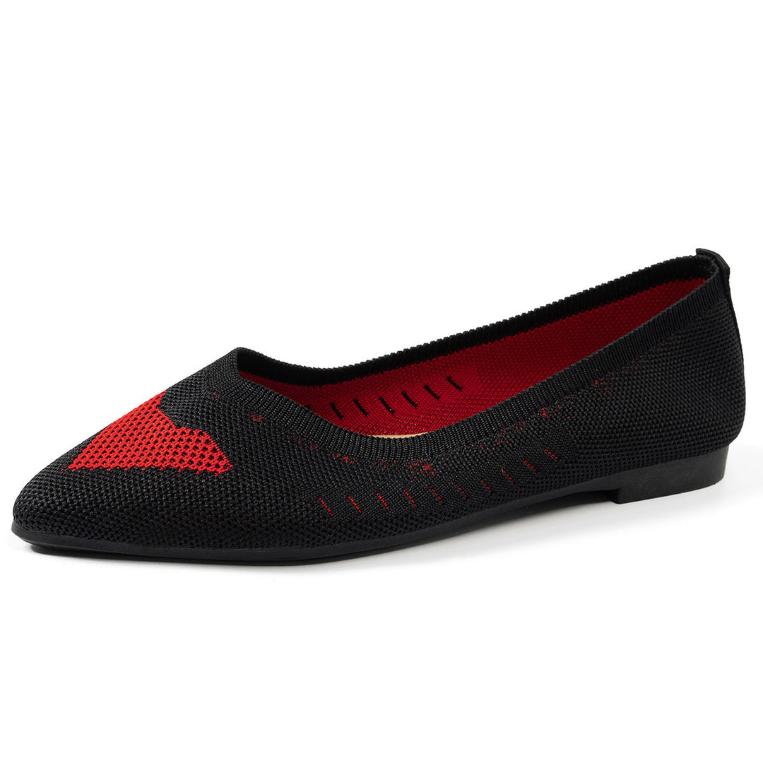Damen Ballerinas mit kreativem Hahnentrittmuster und flexiblem Fußbett